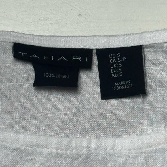 Tahari Women's 100% Linen Color Block Three Quarter Sleeve Dress Sz S - Picture 4 of 8